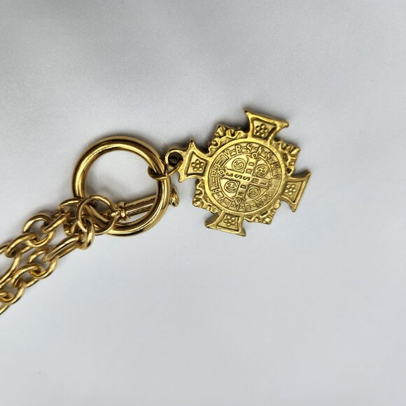 Chunky chain with toggleand pendant gold plated - Picture 6 of 6